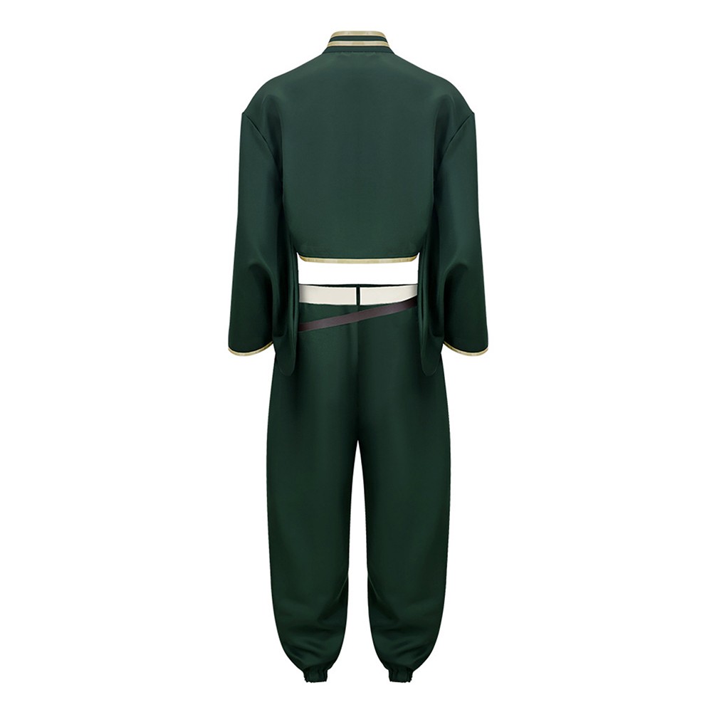 Dead Account Souji Enishiro Dark Green Cosplay Costume Halloween Carnival Outfit