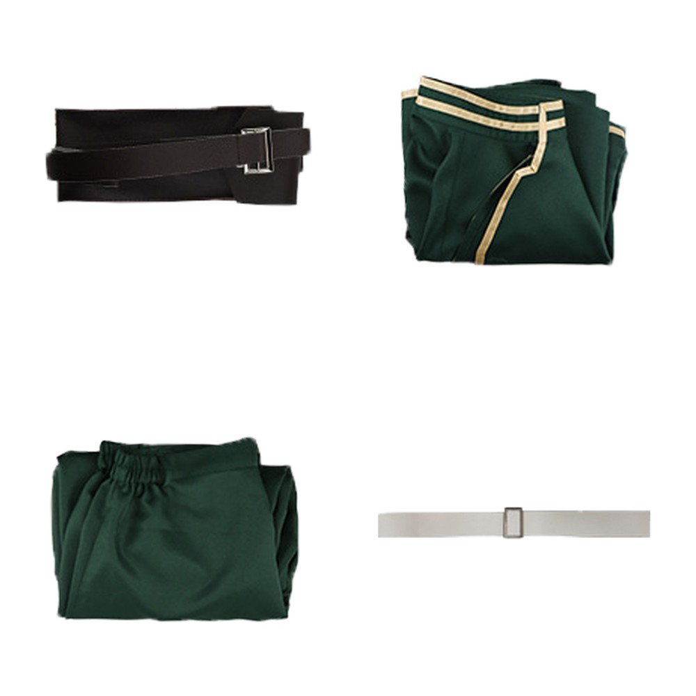 Dead Account Souji Enishiro Dark Green Cosplay Costume Halloween Carnival Outfit