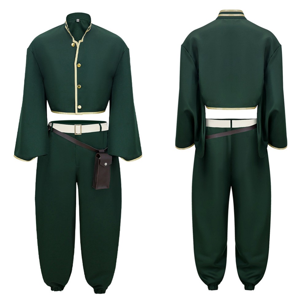 Dead Account Souji Enishiro Dark Green Cosplay Costume Halloween Carnival Outfit