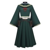 Dead Account Kiyomi Urusugawa Green School Uniform Cosplay Costume Halloween Carnival Outfit