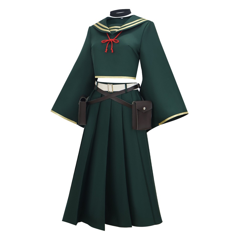 Dead Account Kiyomi Urusugawa Green School Uniform Cosplay Costume Halloween Carnival Outfit