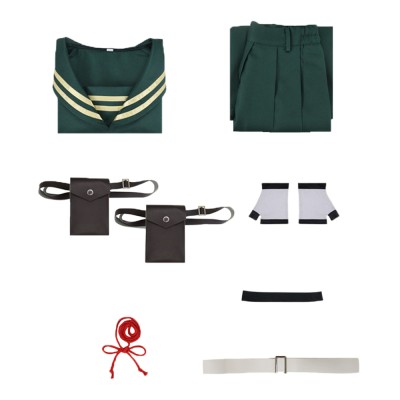 Dead Account Kiyomi Urusugawa Green School Uniform Cosplay Costume Halloween Carnival Outfit
