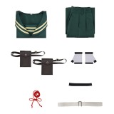 Dead Account Kiyomi Urusugawa Green School Uniform Cosplay Costume Halloween Carnival Outfit