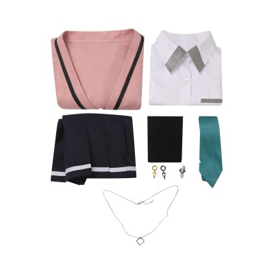 Days with My Stepsister Saki Ayase Pink Uniform Set Suit Cosplay Costume Halloween Carnival Outfit
