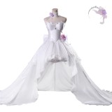 DATE A LIVE Tokisaki Kurumi Women White Wedding Dress Cosplay Costume Halloween Carnival Outfit