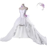 DATE A LIVE Tokisaki Kurumi Women White Wedding Dress Cosplay Costume Halloween Carnival Outfit