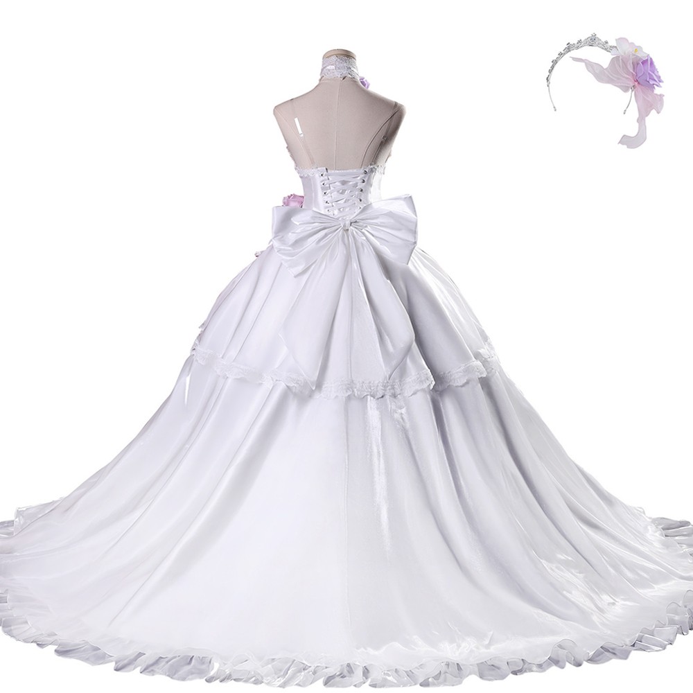 DATE A LIVE Tokisaki Kurumi Women White Wedding Dress Cosplay Costume Halloween Carnival Outfit