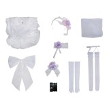 DATE A LIVE Tokisaki Kurumi Women White Wedding Dress Cosplay Costume Halloween Carnival Outfit