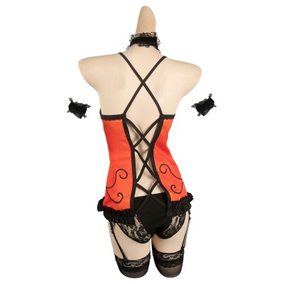 Date A Live Kurumi Tokisaki Sexy Red Set Suit Cosplay Costume Halloween Carnival Outfit