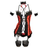 Date A Live Kurumi Tokisaki Sexy Red Set Suit Cosplay Costume Halloween Carnival Outfit