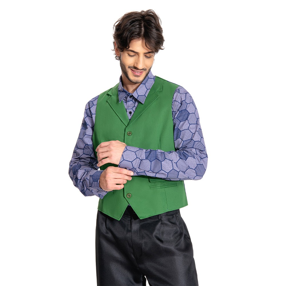 Dark Knight Joker Hexagon Shirt + Vest costume Tailor Made Cosplay Costume Halloween Carnival