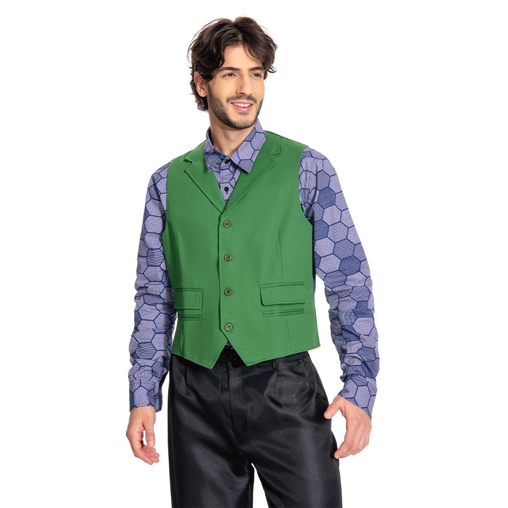 Dark Knight Joker Hexagon Shirt + Vest costume Tailor Made Cosplay Costume Halloween Carnival