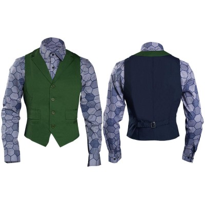 Dark Knight Joker Hexagon Shirt + Vest costume Tailor Made Cosplay Costume Halloween Carnival