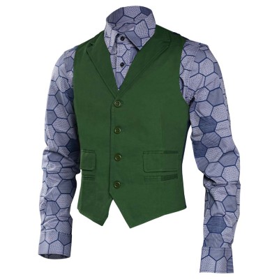 Dark Knight Joker Hexagon Shirt + Vest costume Tailor Made Cosplay Costume Halloween Carnival