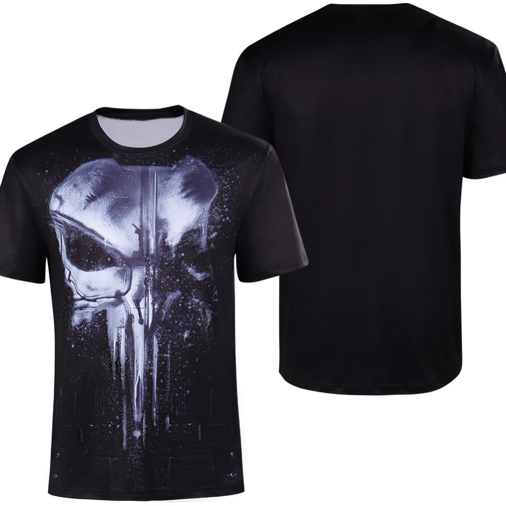 Daredevil Punisher Frank Castle T-Shirt Party Suit Cosplay Costume Halloween Carnival Outfit