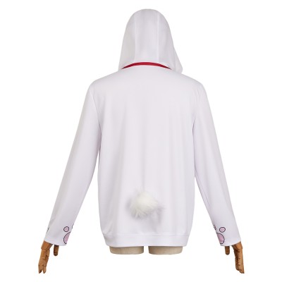 Dandadan Turbo Granny Hoodie White Sweater Shirt Cosplay Costume Halloween Carnival Outfit