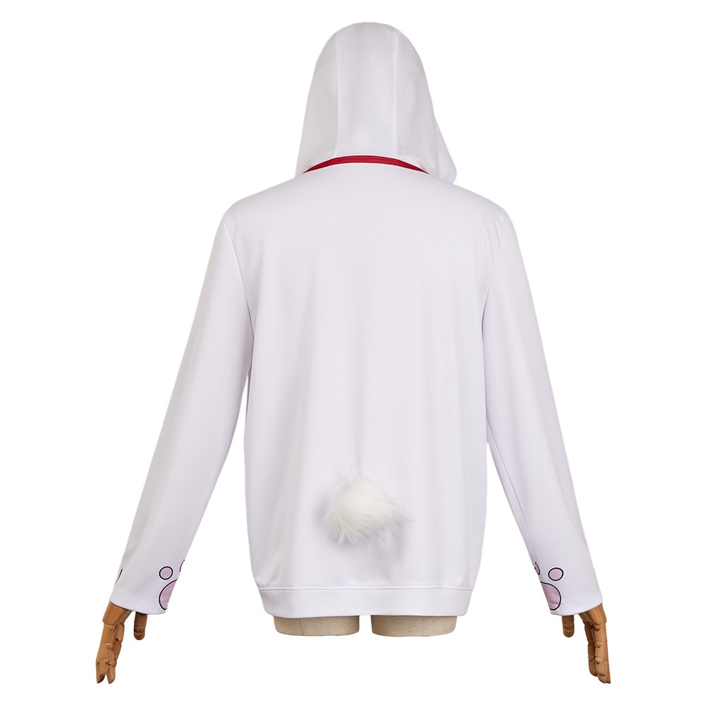 Dandadan Turbo Granny Hoodie White Sweater Shirt Cosplay Costume Halloween Carnival Outfit