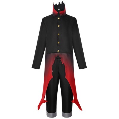 Dandadan Okarun Black Red Coat Cosplay Costume Halloween Carnival Outfit