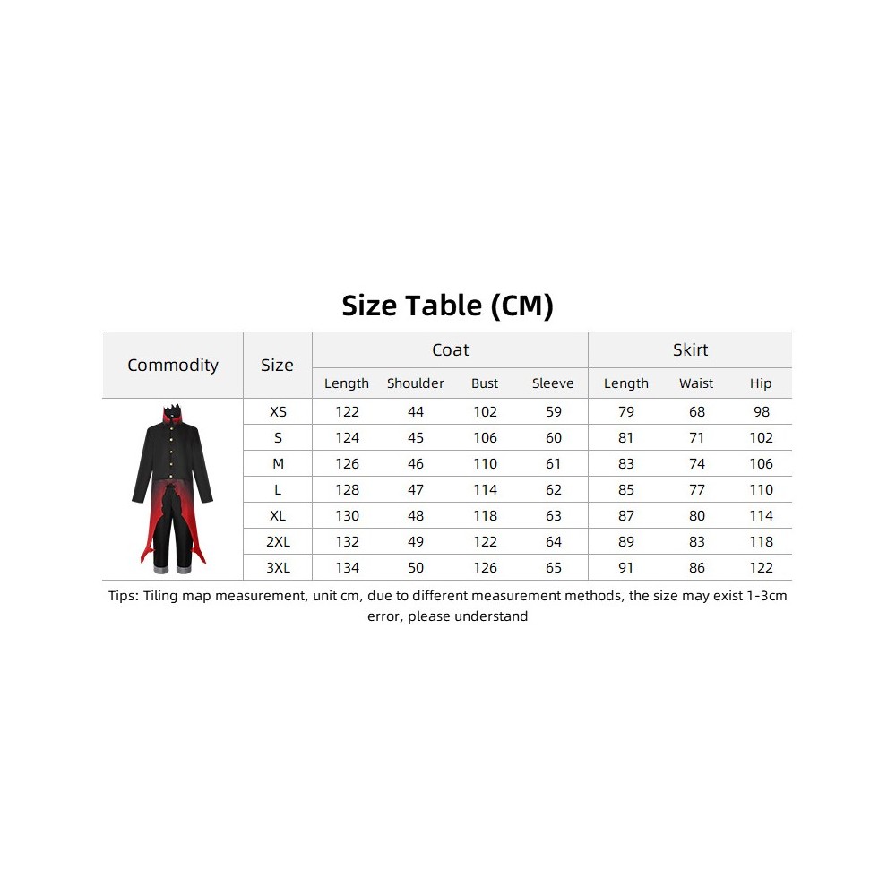 Dandadan Okarun Black Red Coat Cosplay Costume Halloween Carnival Outfit