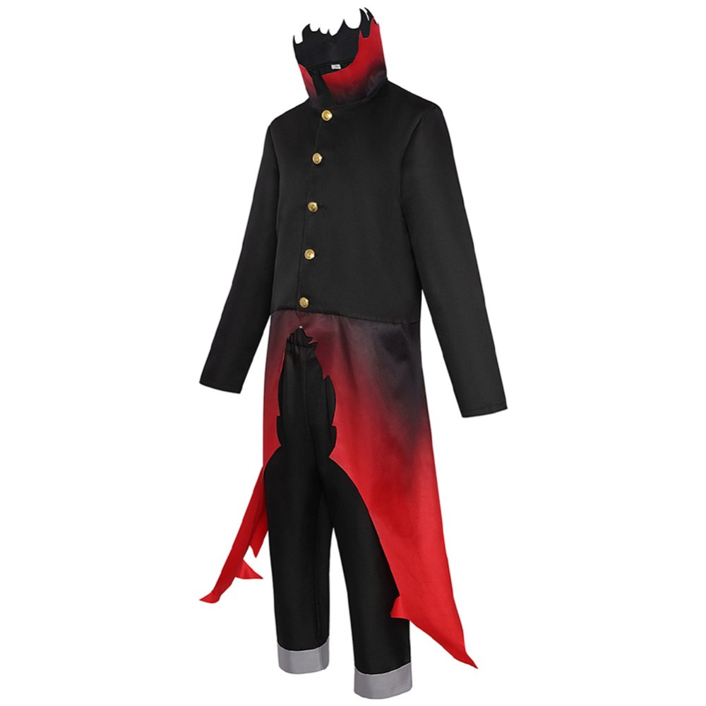 Dandadan Okarun Black Red Coat Cosplay Costume Halloween Carnival Outfit