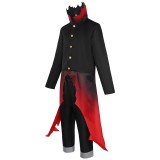 Dandadan Okarun Black Red Coat Cosplay Costume Halloween Carnival Outfit