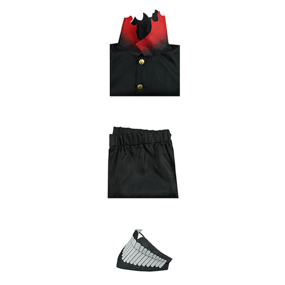 Dandadan Okarun Black Red Coat Cosplay Costume Halloween Carnival Outfit