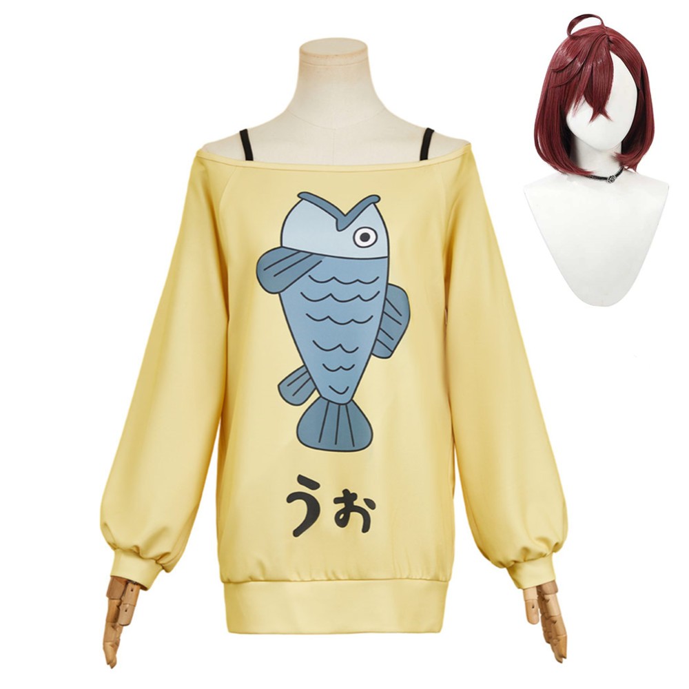 Dandadan Momo Ayase Yellow Casual Cosplay Costume Halloween Carnival Outfit