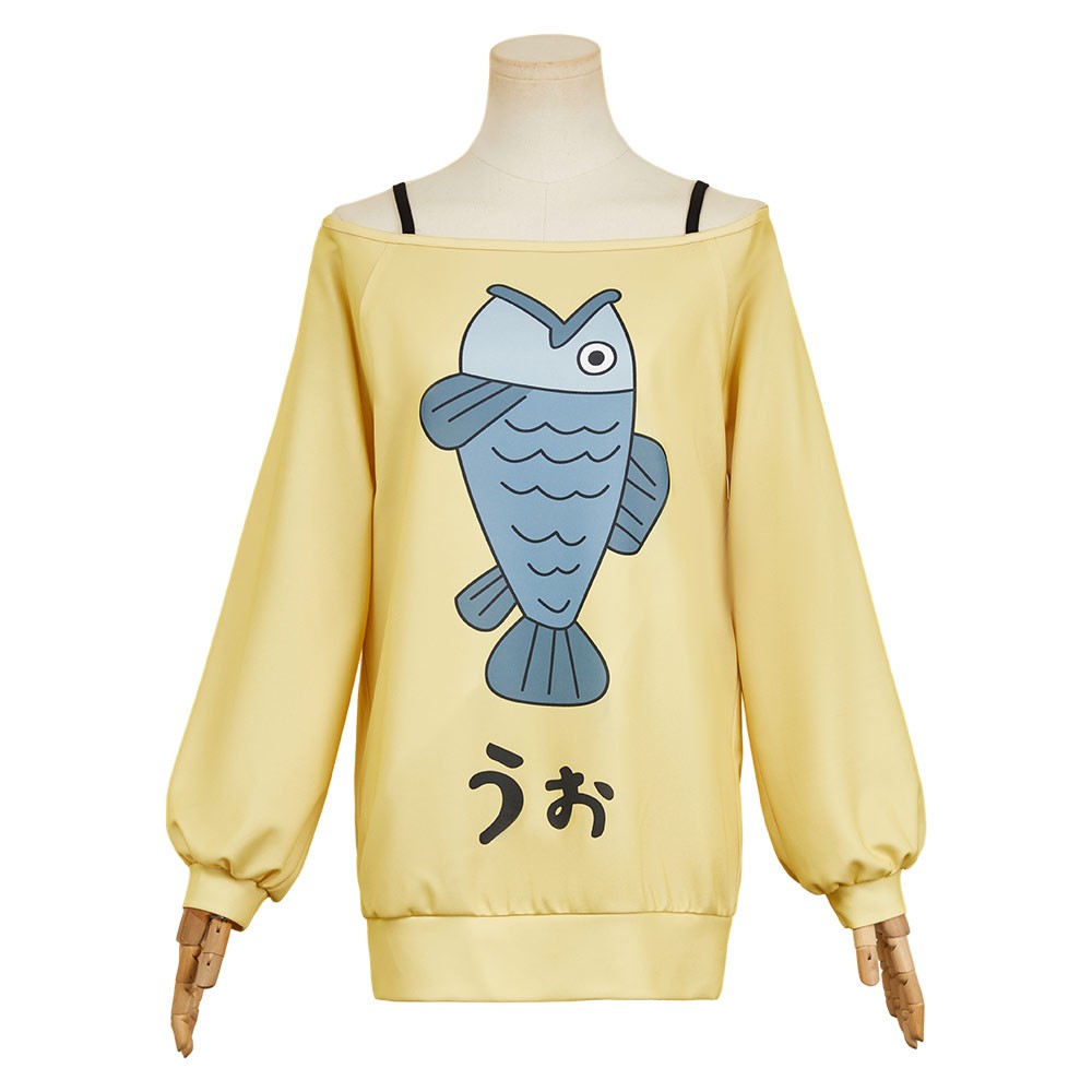 Dandadan Momo Ayase Yellow Casual Cosplay Costume Halloween Carnival Outfit