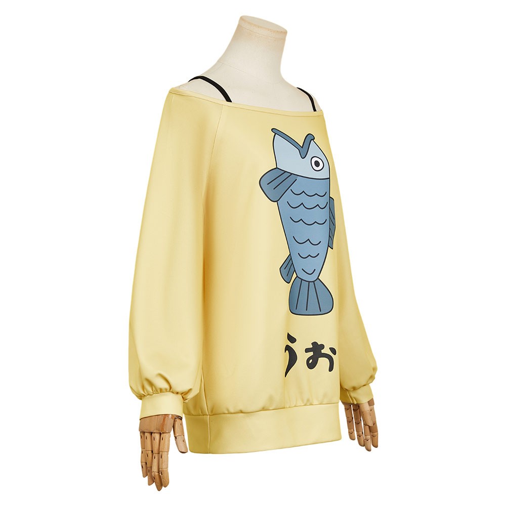 Dandadan Momo Ayase Yellow Casual Cosplay Costume Halloween Carnival Outfit
