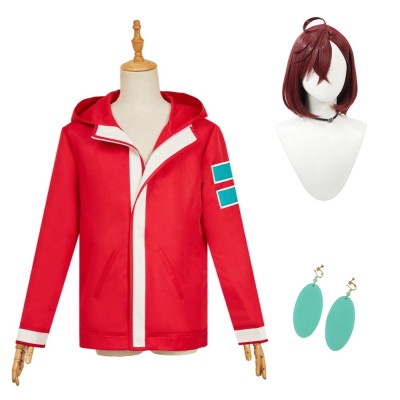Dandadan Momo Ayase Red Jacket Cosplay Costume Halloween Carnival Outfit