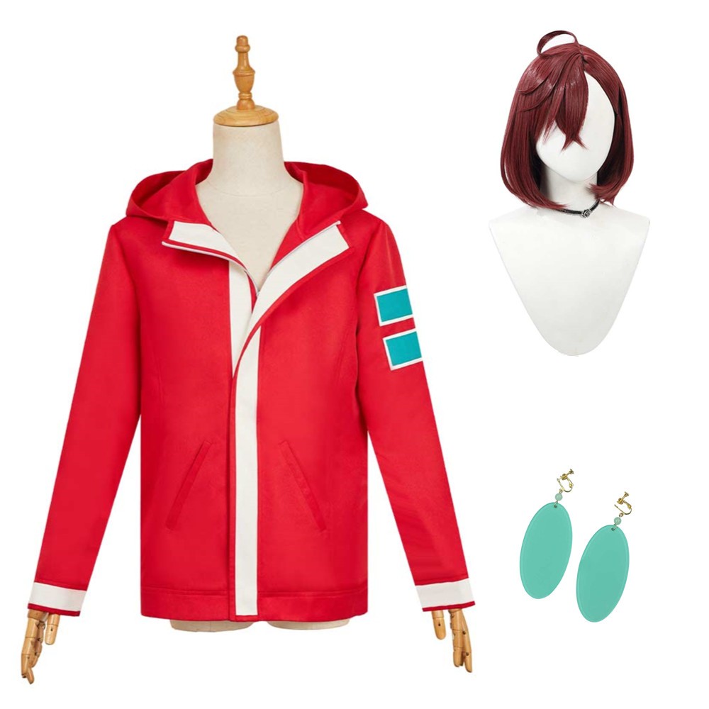 Dandadan Momo Ayase Red Jacket Cosplay Costume Halloween Carnival Outfit