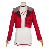 Dandadan Momo Ayase Red Coat Dress Cosplay Costume Halloween Carnival Outfit