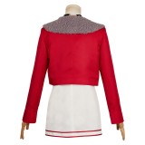 Dandadan Momo Ayase Red Coat Dress Cosplay Costume Halloween Carnival Outfit