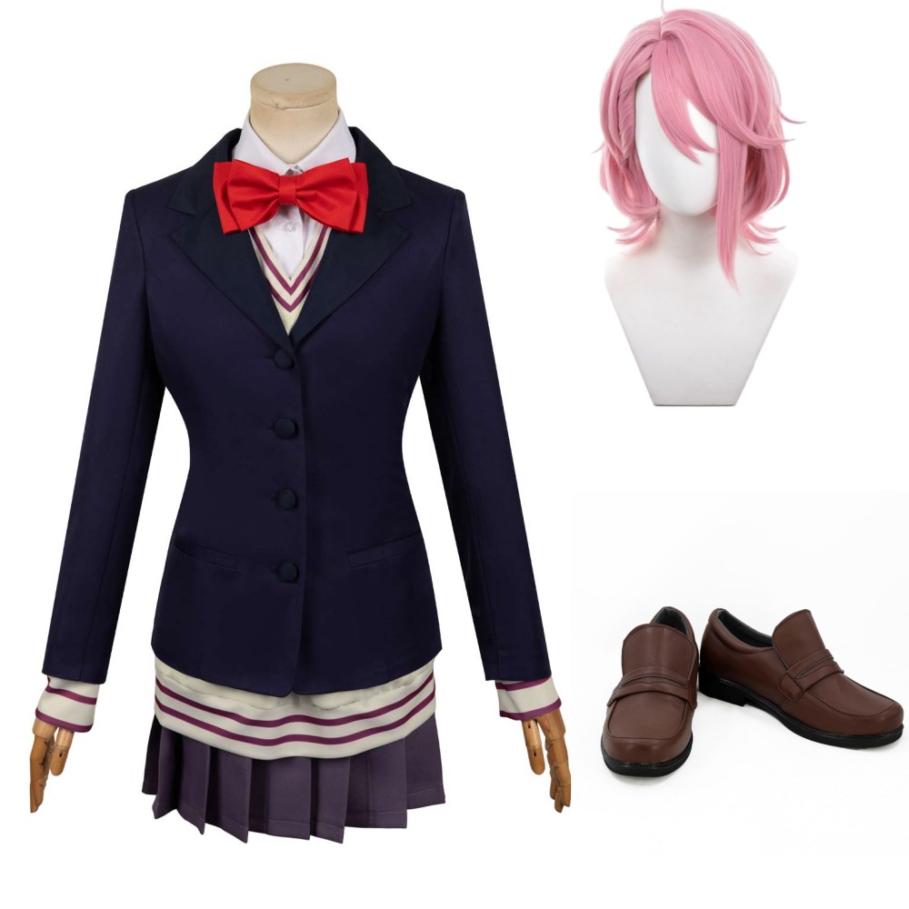 Dandadan Aira Shiratori Women Blue Uniform Dress Suit Cosplay Costume Halloween Carnival Outfit