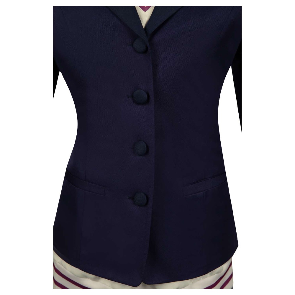 Dandadan Aira Shiratori Women Blue Uniform Dress Suit Cosplay Costume Halloween Carnival Outfit