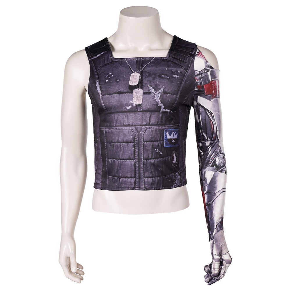 Cyberpunk 2077 Johnny Silverhand Printed Top Shirt Suit Cosplay Costume Halloween Carnival Outfit