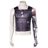 Cyberpunk 2077 Johnny Silverhand Printed Top Shirt Suit Cosplay Costume Halloween Carnival Outfit