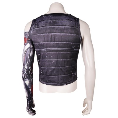 Cyberpunk 2077 Johnny Silverhand Printed Top Shirt Suit Cosplay Costume Halloween Carnival Outfit