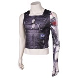Cyberpunk 2077 Johnny Silverhand Printed Top Shirt Suit Cosplay Costume Halloween Carnival Outfit