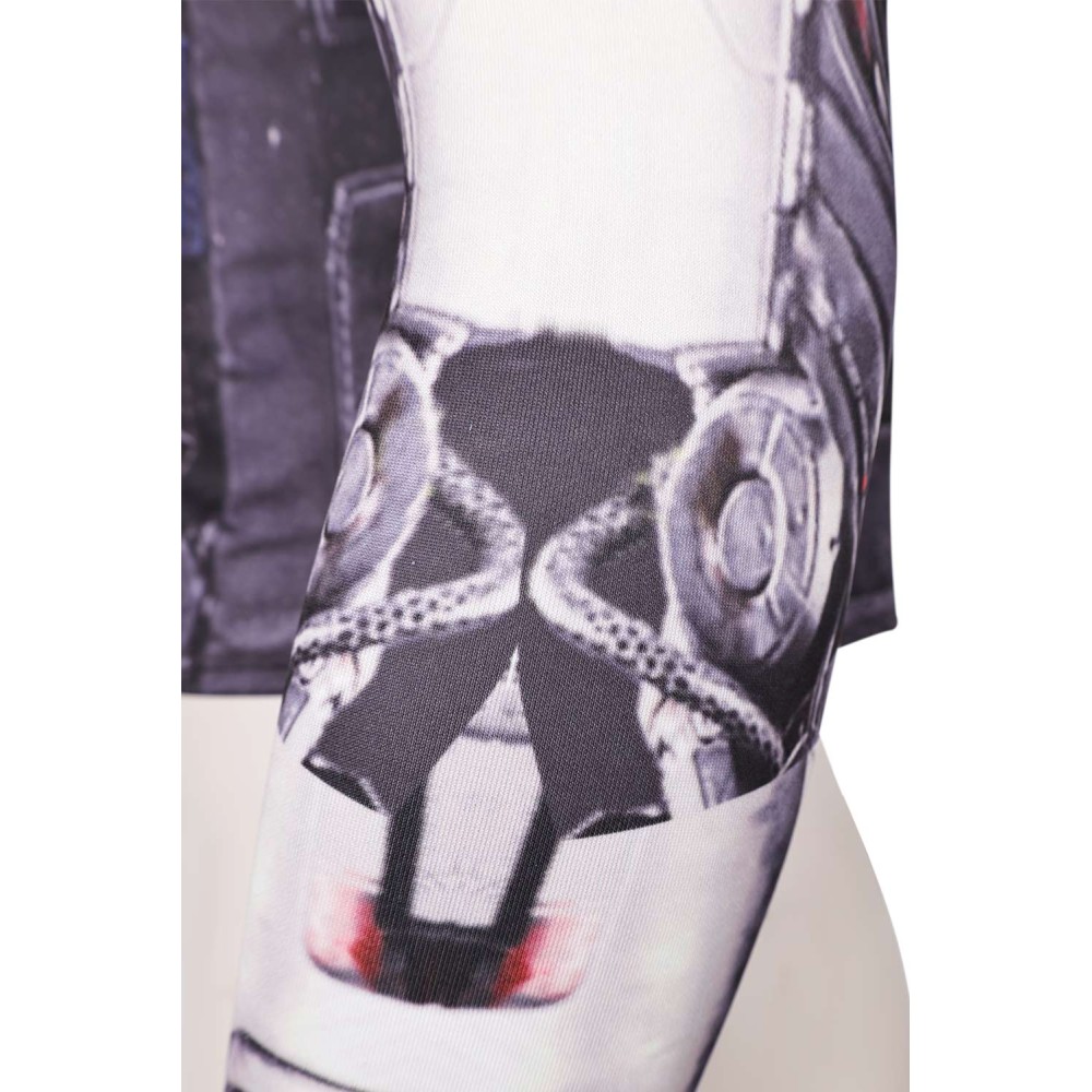 Cyberpunk 2077 Johnny Silverhand Printed Top Shirt Suit Cosplay Costume Halloween Carnival Outfit