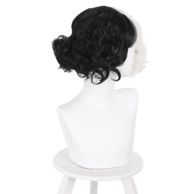 Cruella Cruella de Vil Wig Heat Resistant Synthetic Hair Party Props Cosplay Costume Halloween Carnival
