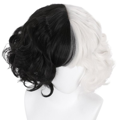Cruella Cruella de Vil Wig Heat Resistant Synthetic Hair Party Props Cosplay Costume Halloween Carnival
