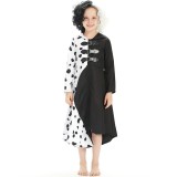 Cruella Kids Skirt Dress Festival Cosplay Costume Halloween Carnival Outfit