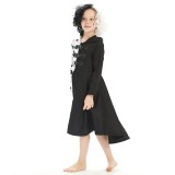 Cruella Kids Skirt Dress Festival Cosplay Costume Halloween Carnival Outfit