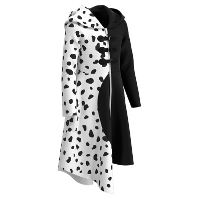 Cruella Kids Skirt Dress Festival Cosplay Costume Halloween Carnival Outfit