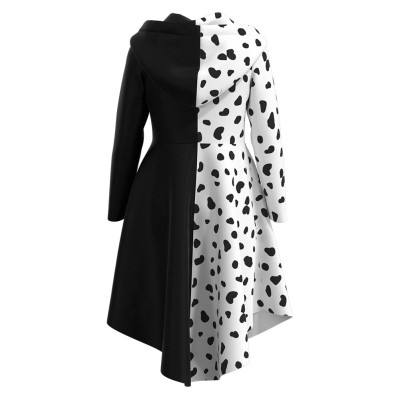Cruella Kids Skirt Dress Festival Cosplay Costume Halloween Carnival Outfit