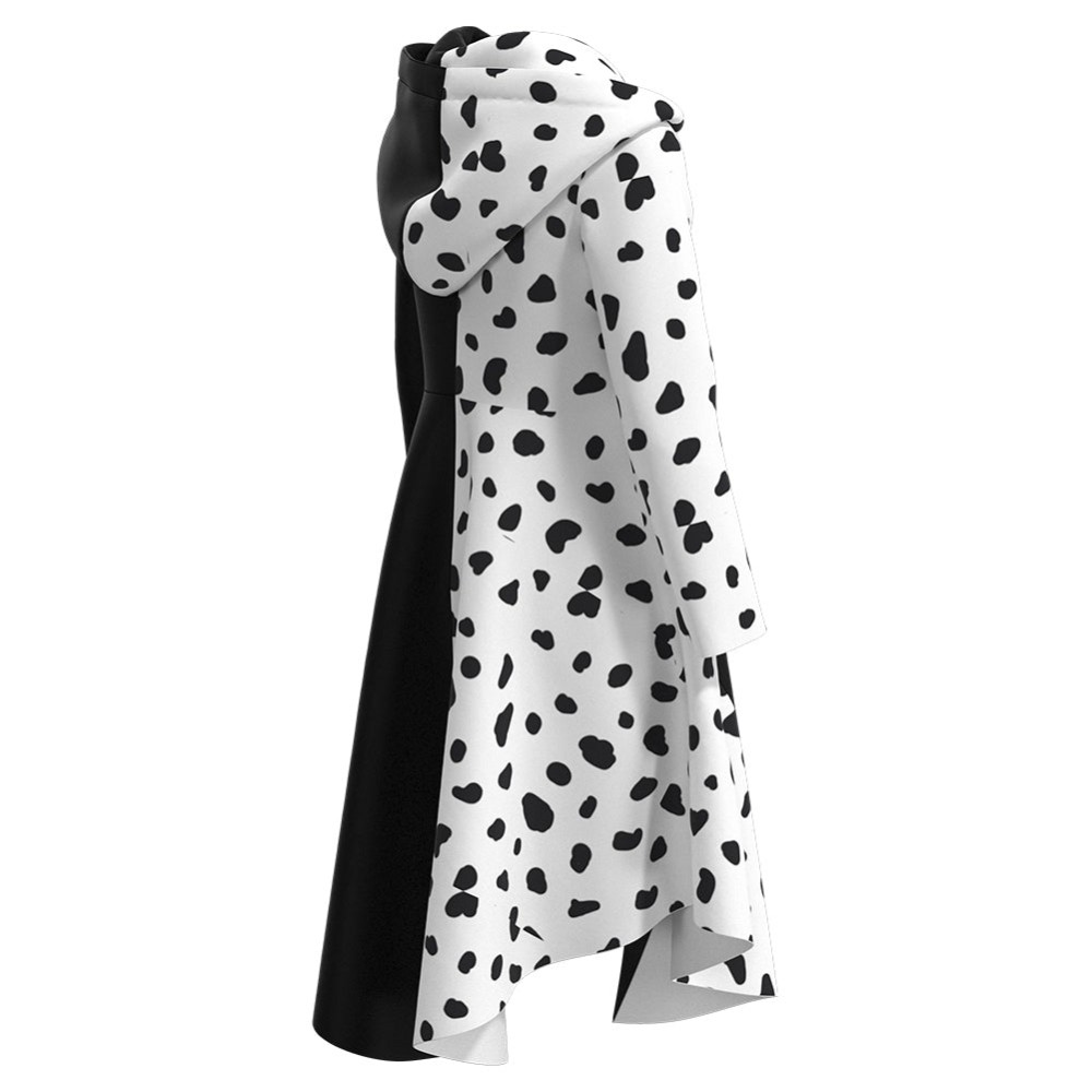Cruella Kids Skirt Dress Festival Cosplay Costume Halloween Carnival Outfit