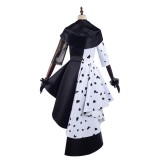 Cruella Cruella de Vil Dress Suit Cosplay Costume Halloween Carnival Outfit