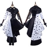 Cruella Cruella de Vil Dress Suit Cosplay Costume Halloween Carnival Outfit