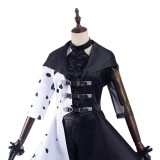 Cruella Cruella de Vil Dress Suit Cosplay Costume Halloween Carnival Outfit